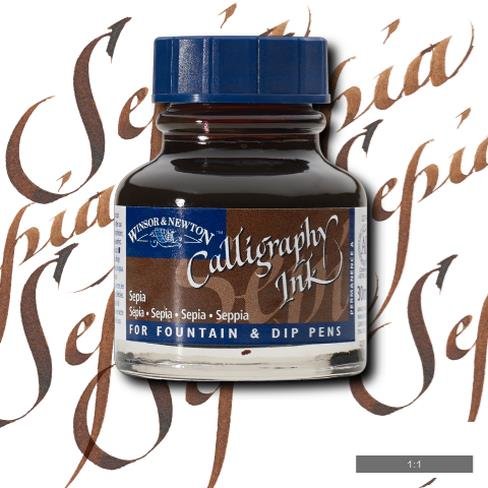 W & N Calligraphy Ink 30ml Sepia - theartshop.com.au