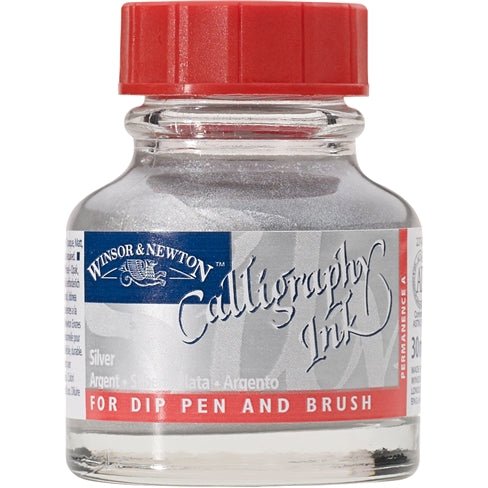 W & N Calligraphy Ink 30ml Silver (Metallic) - theartshop.com.au