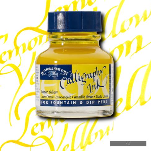 W & N Calligraphy Ink 30ml Yellow - theartshop.com.au