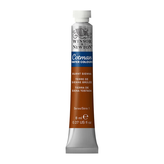 W & N Cotman W/C 8ml Burnt Sienna - theartshop.com.au