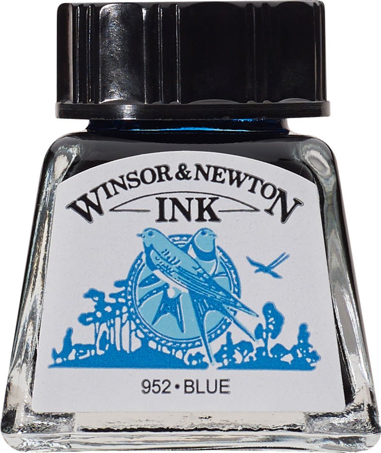 W & N Drawing Ink 14ml Blue - theartshop.com.au