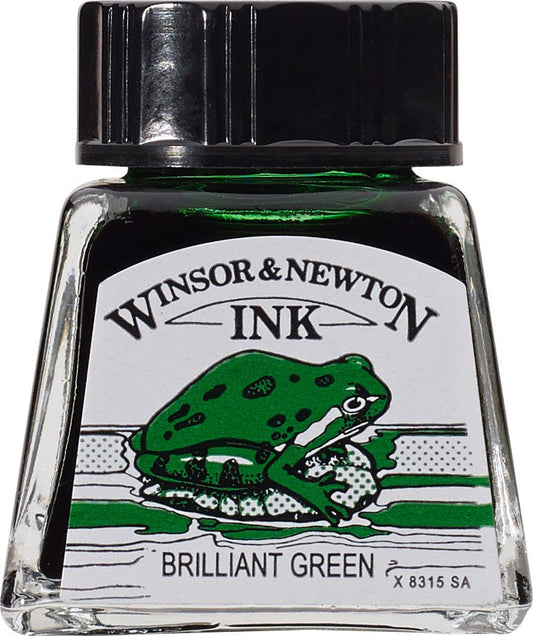 W & N Drawing Ink 14ml Brilliant Green - theartshop.com.au