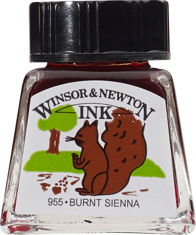 W & N Drawing Ink 14ml Burnt Sienna - theartshop.com.au