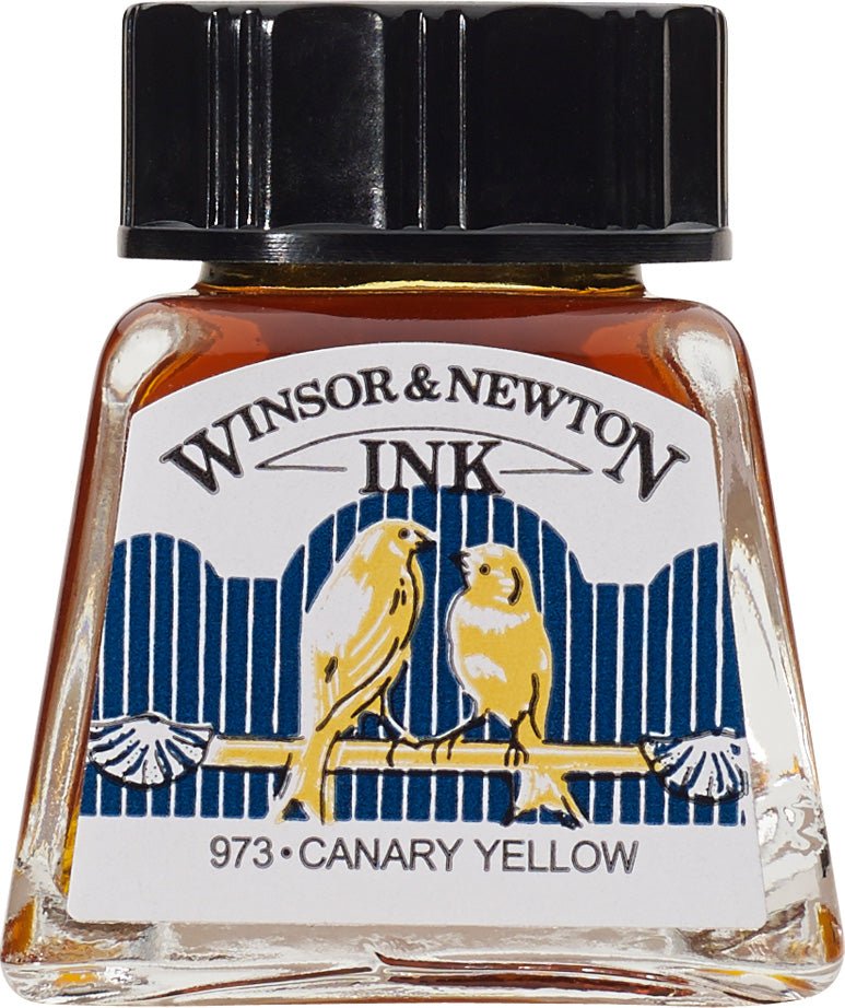 W & N Drawing Ink 14ml Canary Yellow - theartshop.com.au