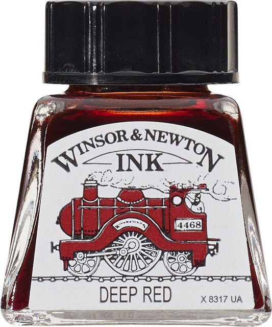 W & N Drawing Ink 14ml Deep Red - theartshop.com.au