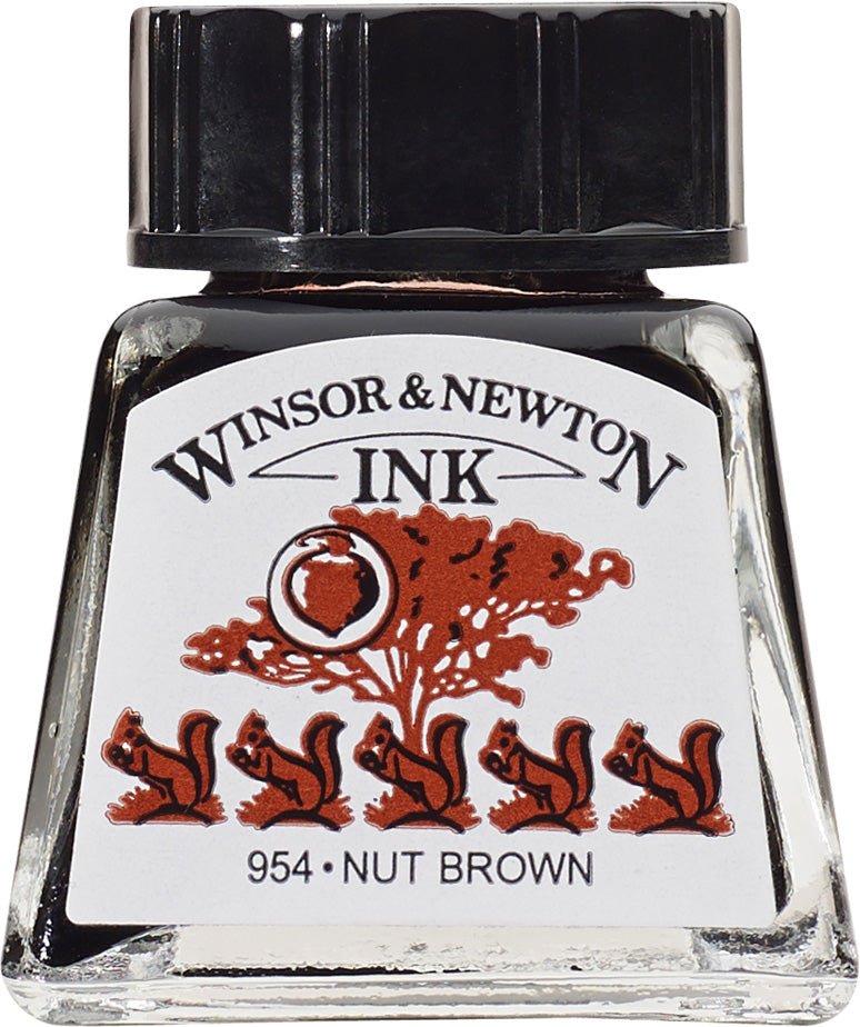 W & N Drawing Ink 14ml Nut Brown - theartshop.com.au