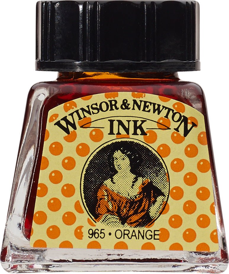 W & N Drawing Ink 14ml Orange - theartshop.com.au