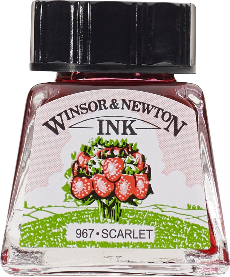 W & N Drawing Ink 14ml Scarlet - theartshop.com.au