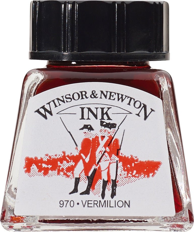 W & N Drawing Ink 14ml Vermilion - theartshop.com.au