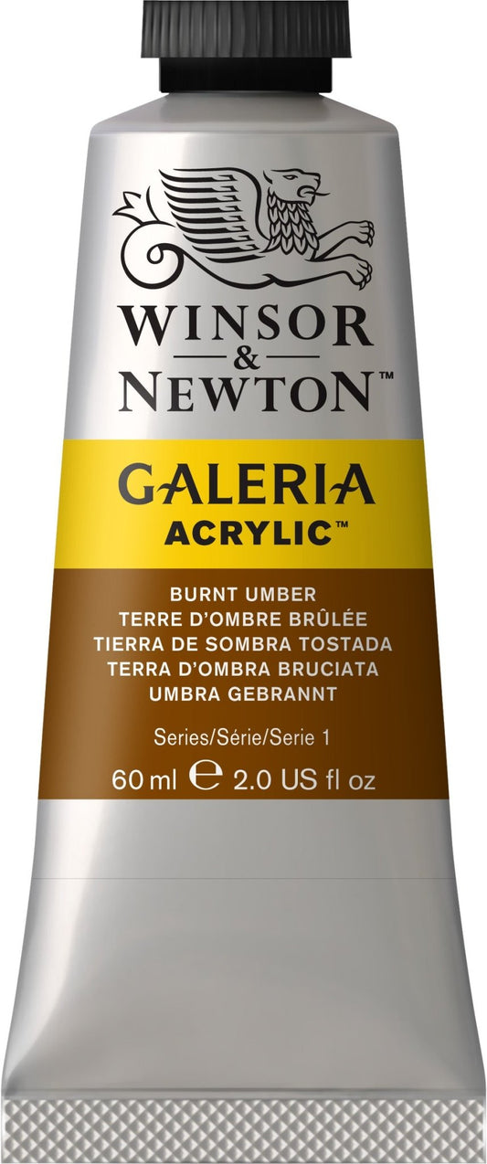 W & N Galeria Acrylic 60ml Burnt Umber - theartshop.com.au