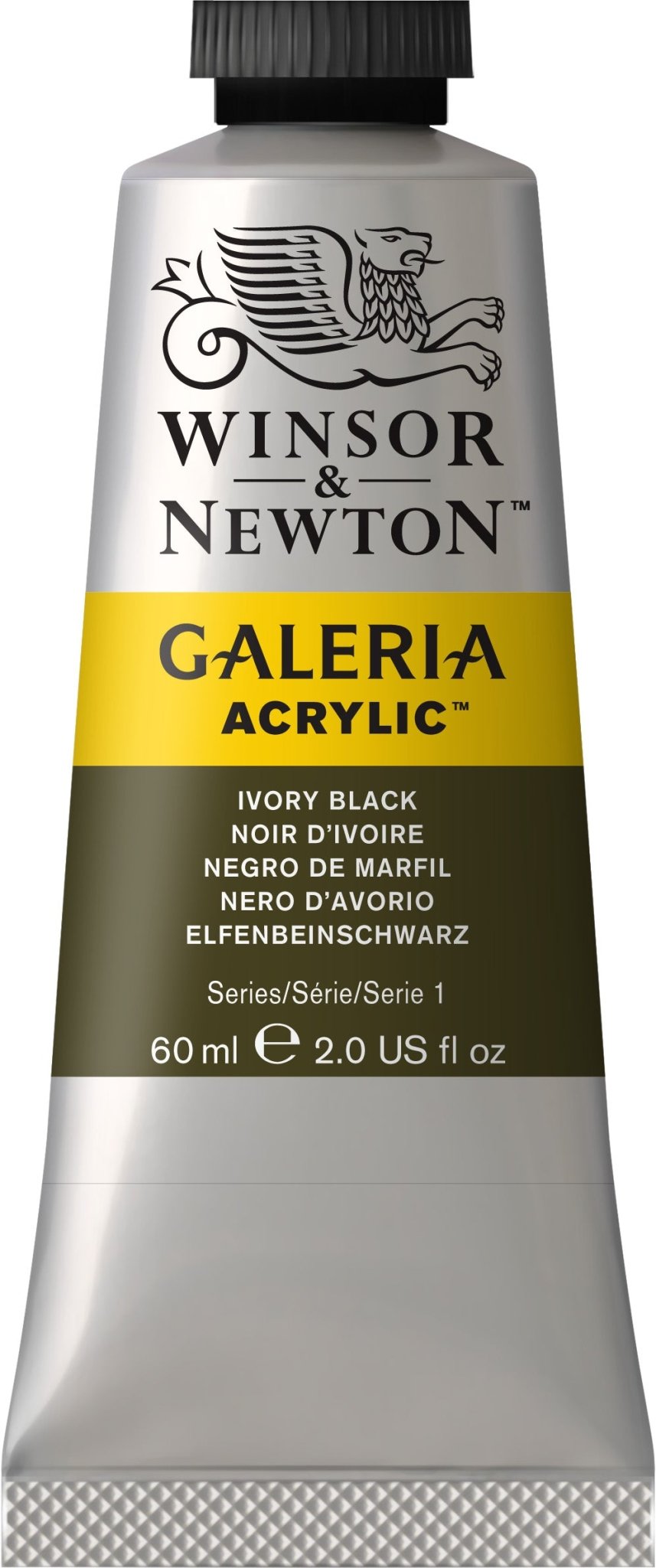 W & N Galeria Acrylic 60ml Ivory Black - theartshop.com.au
