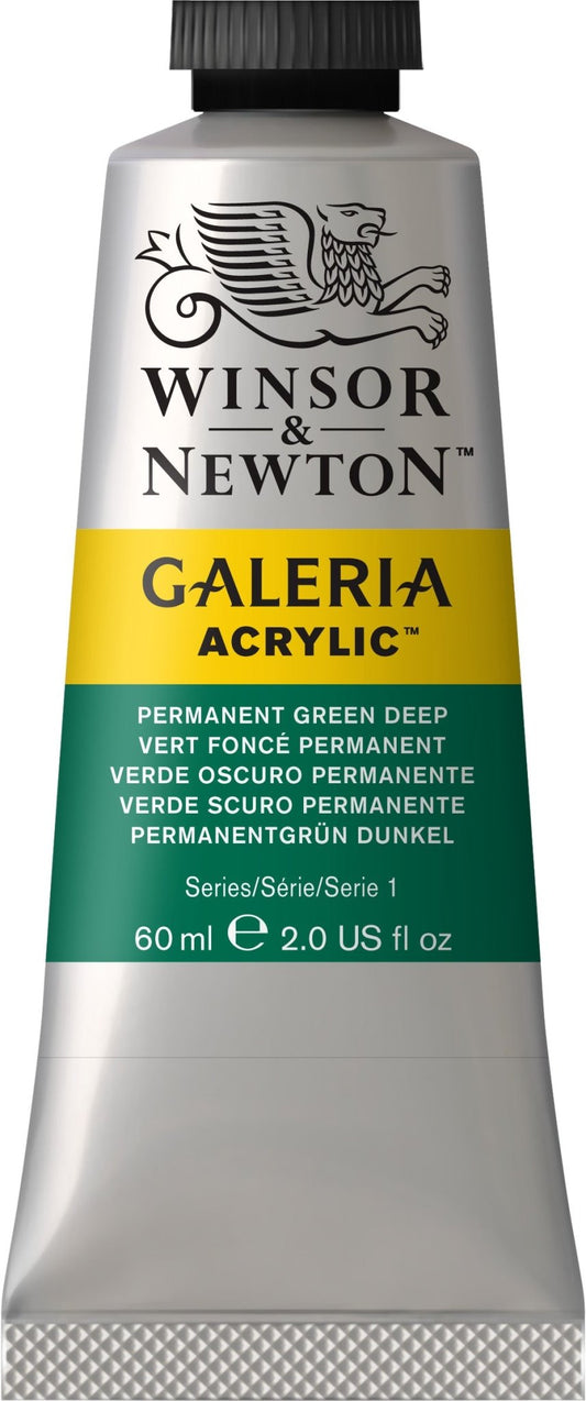 W & N Galeria Acrylic 60ml Permanent Green Deep - theartshop.com.au