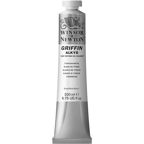 W & N Griffin Alkyd Fast Drying Oil Colour 200ml Titanium White - theartshop.com.au