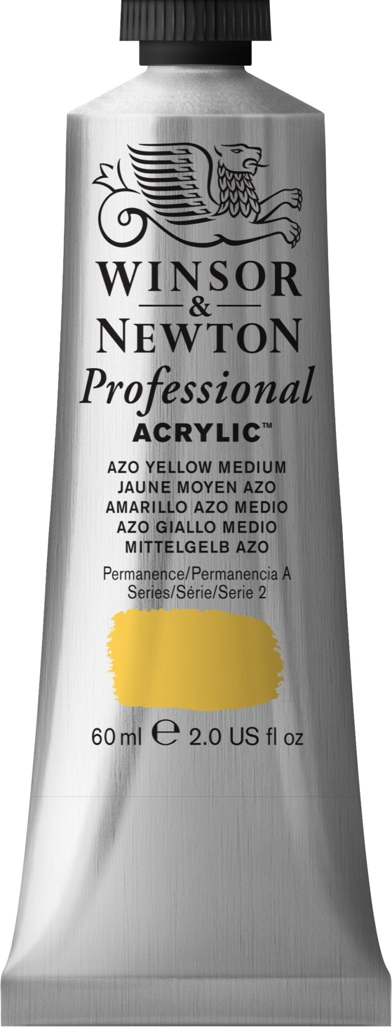 W & N Professional Acrylic 60ml Azo Yellow Medium - theartshop.com.au