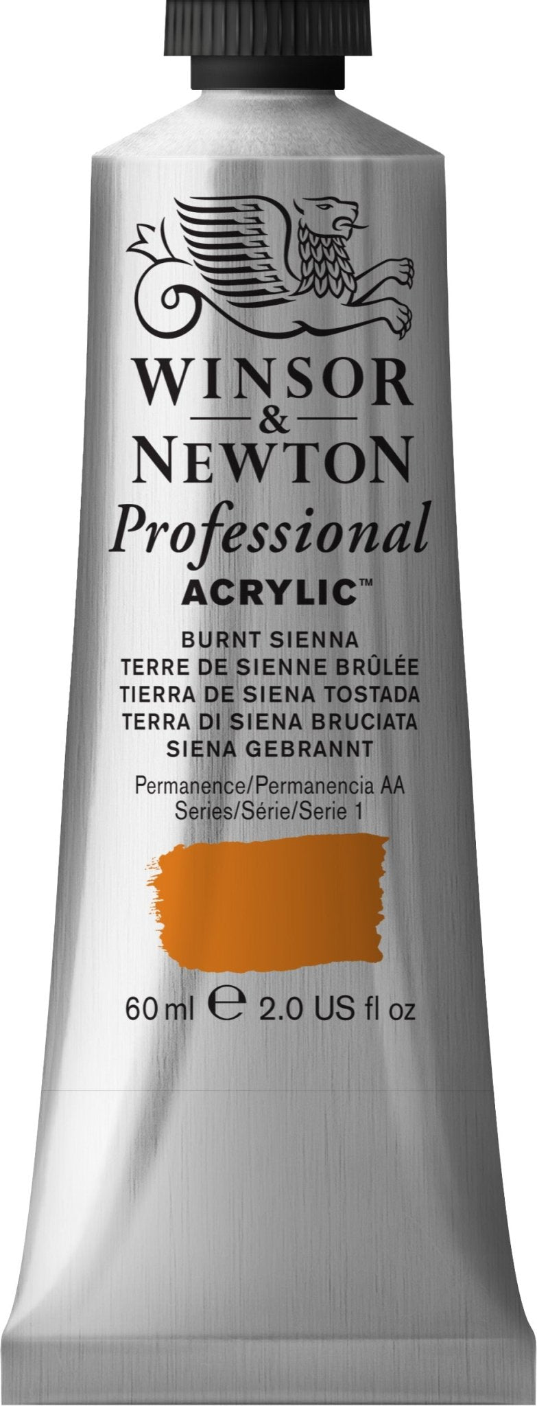 W & N Professional Acrylic 60ml Burnt Sienna - theartshop.com.au