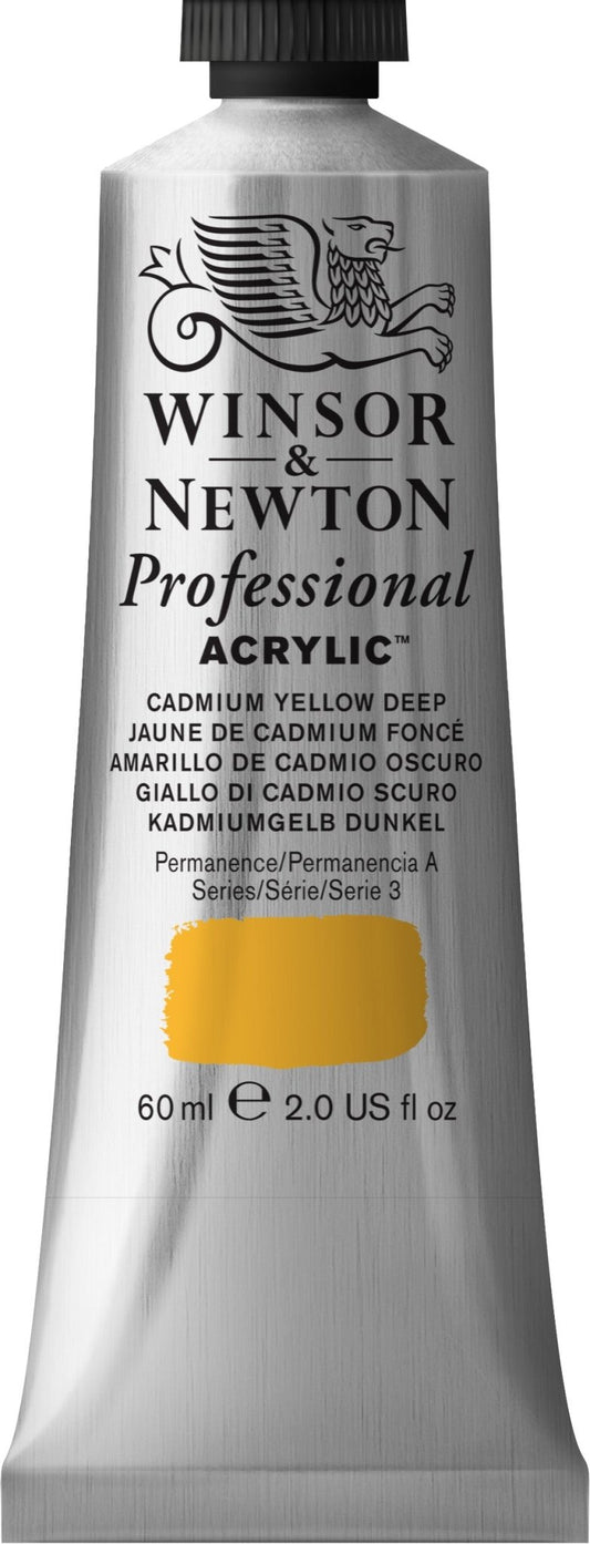 W & N Professional Acrylic 60ml Cadmium Yellow Deep - theartshop.com.au