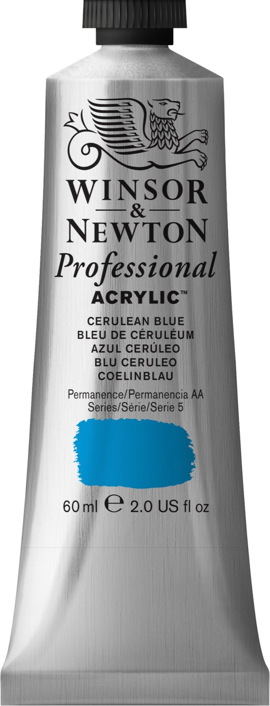 W & N Professional Acrylic 60ml Cerulean Blue - theartshop.com.au