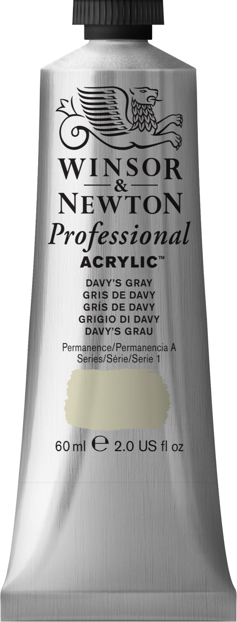 W & N Professional Acrylic 60ml Davy's Grey - theartshop.com.au