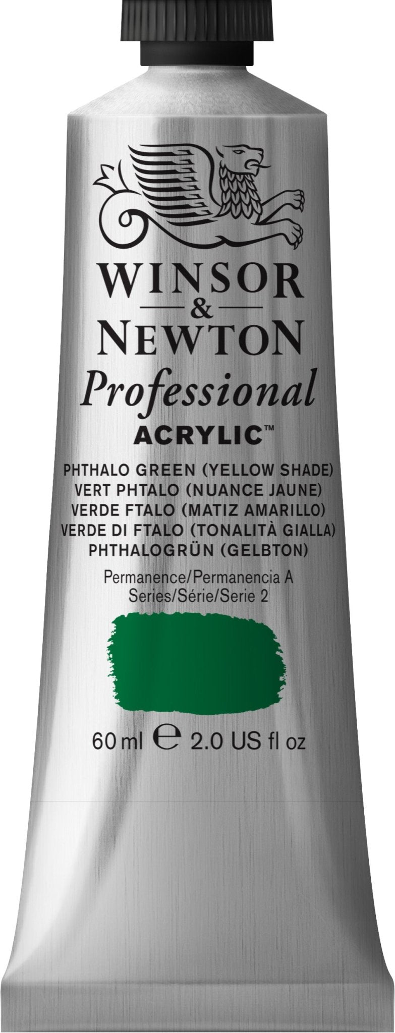 W & N Professional Acrylic 60ml Phthalo Green Yellow Shade - theartshop.com.au