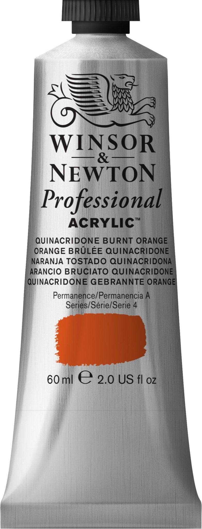 W & N Professional Acrylic 60ml Quinacridone Burnt Orange - theartshop.com.au