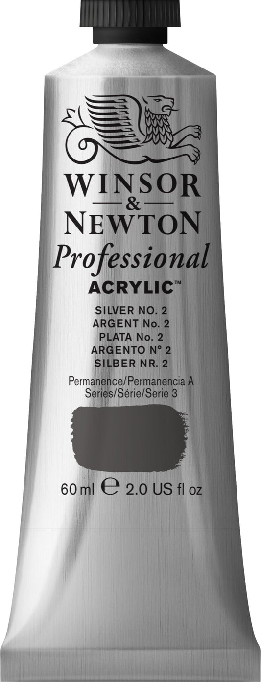 W & N Professional Acrylic 60ml Silver No.2 - theartshop.com.au