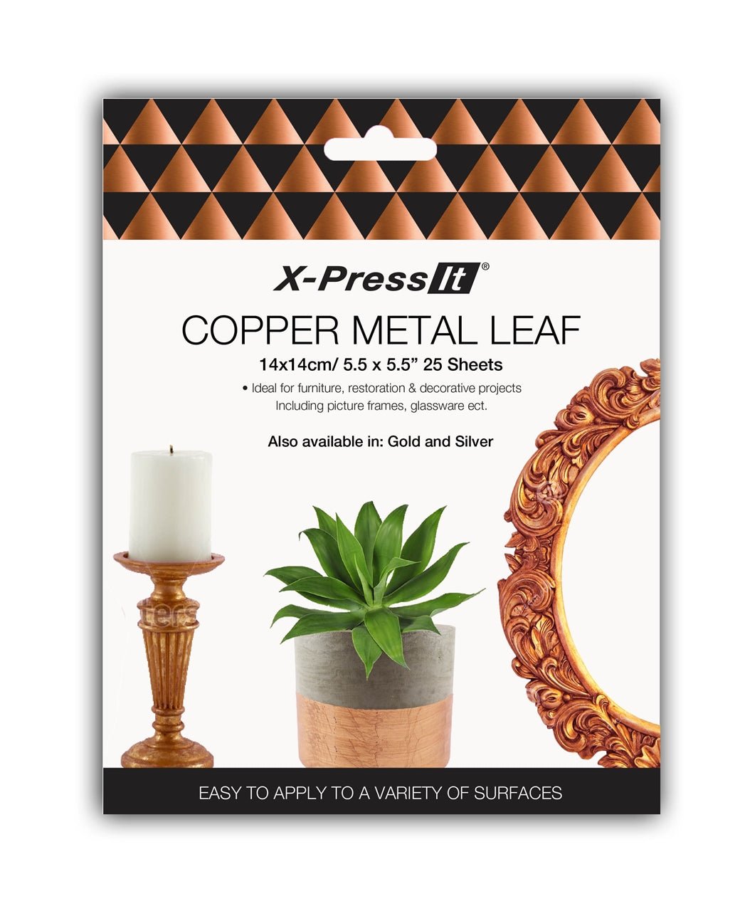 X-Press It Metal Leaf 14 x 14cm Pkt 25 Copper - theartshop.com.au