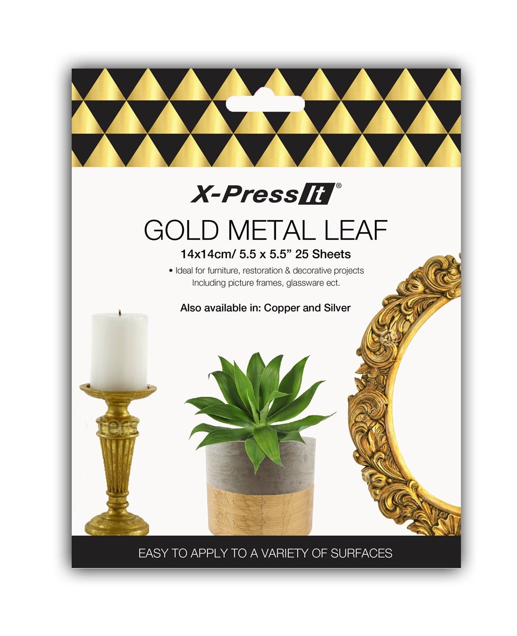 X-Press It Metal Leaf 14 x 14cm Pkt 25 Gold - theartshop.com.au